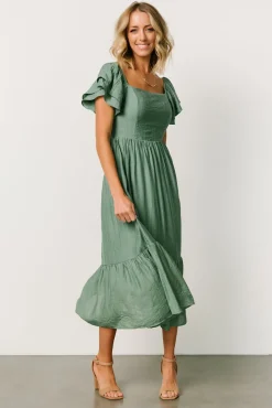 Baltic Born COMING SOON|Buttercup Midi Dress | Dusty Green