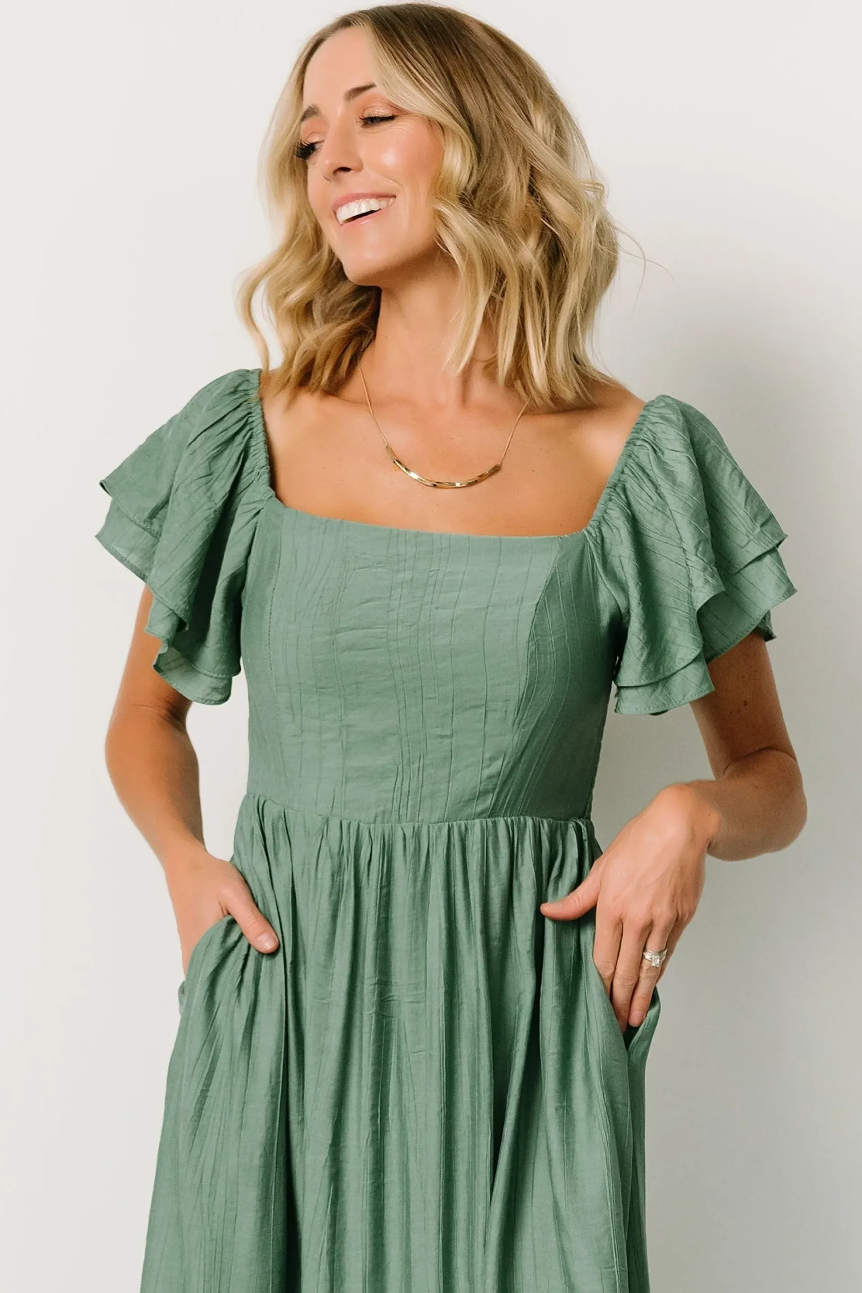 Baltic Born COMING SOON|Buttercup Midi Dress | Dusty Green