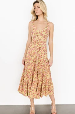 Baltic Born midi dresses|Campbell Tie Back Dress | Multi Floral