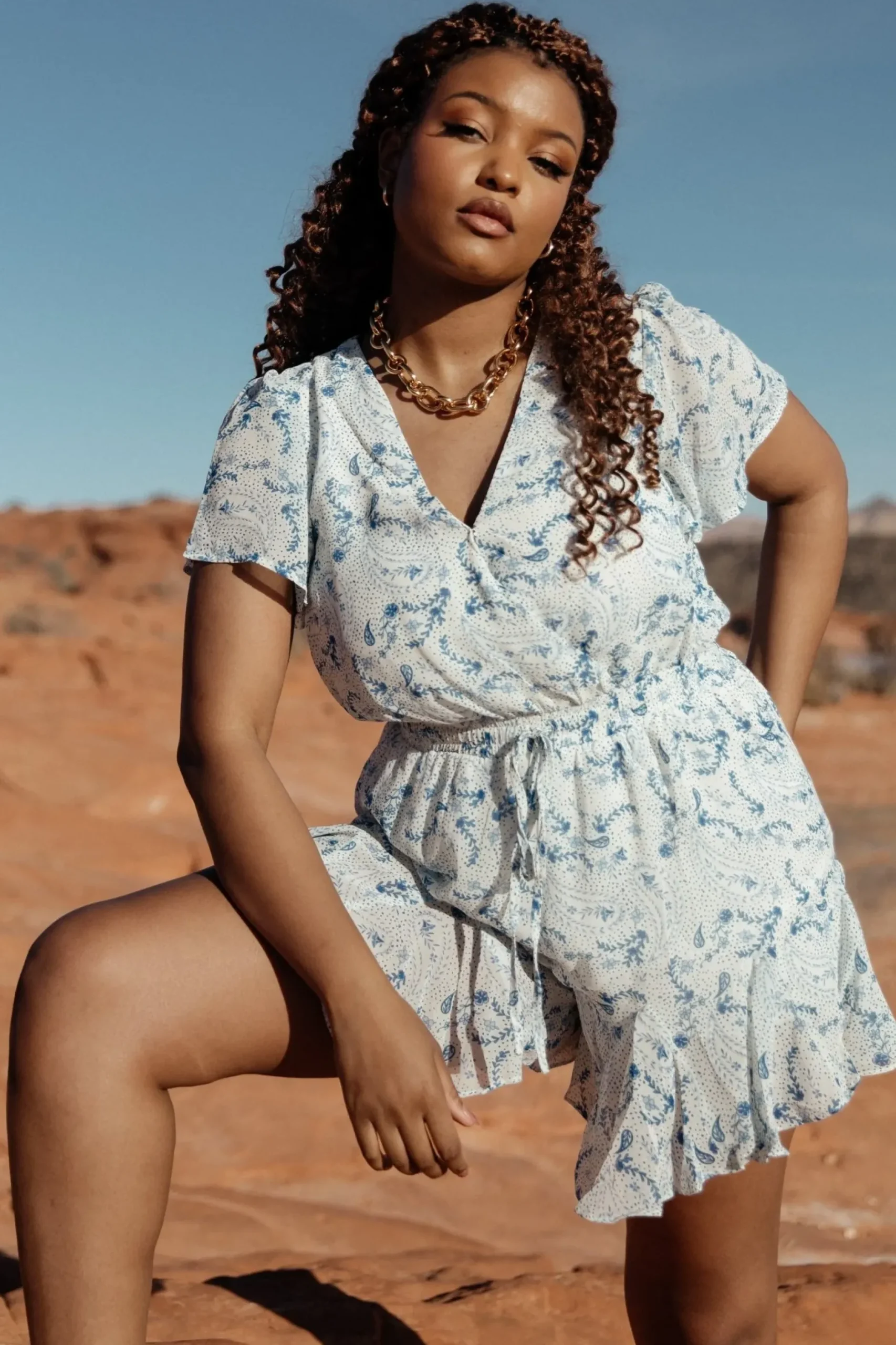 Baltic Born SALE|Candy Romper | Off White + Blue