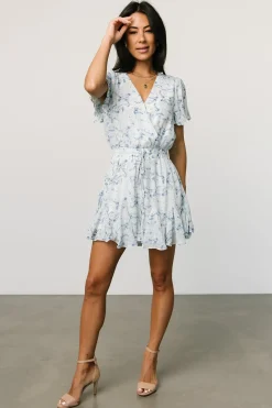 Baltic Born SALE|Candy Romper | Off White + Blue