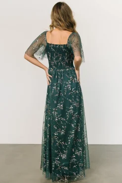 Baltic Born WEDDING SUITE|wedding guest|Cassandra Tulle Maxi Dress | Green + Gold