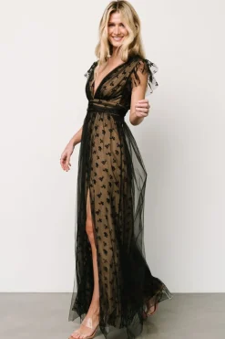 Baltic Born tulle styles|Caterina Tulle Maxi Dress | Black + Nude