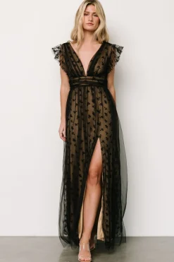 Baltic Born tulle styles|Caterina Tulle Maxi Dress | Black + Nude