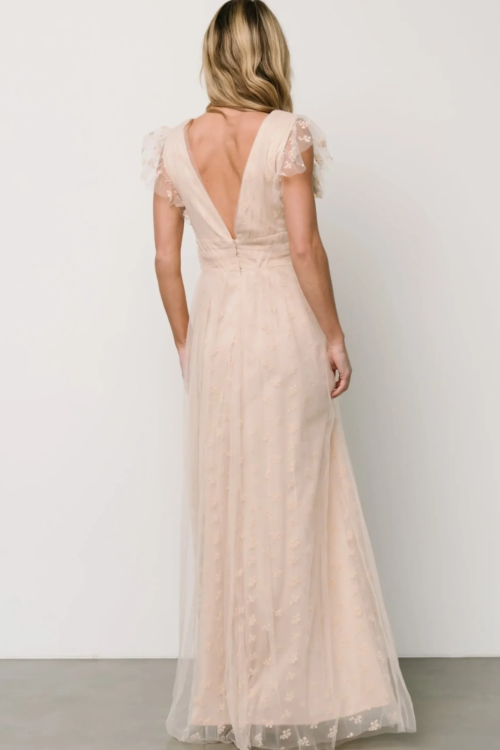 Baltic Born tulle styles|Caterina Tulle Maxi Dress | Nude Blush