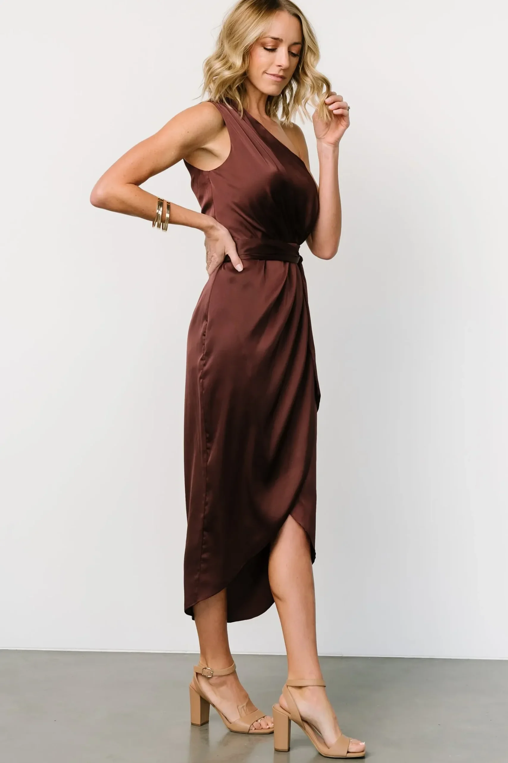 Baltic Born BEST SELLERS|Celia One Shoulder Midi Dress | Clove