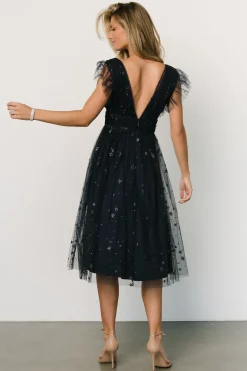 Baltic Born COMING SOON|Chiara Shimmer Midi Dress | Navy