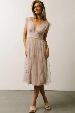 Baltic Born COMING SOON|Chiara Shimmer Midi Dress | Dusty Lilac