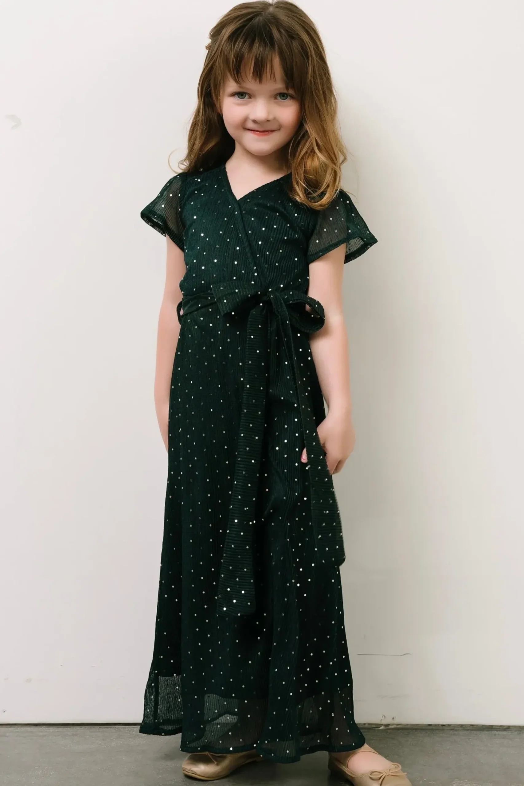 Baltic Born flower girl|Child Grace Sparkle Gown | Emerald