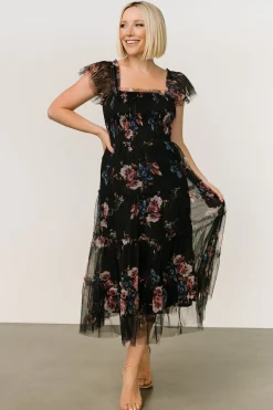 Baltic Born COMING SOON|Clementine Tulle Midi Dress | Black Multi