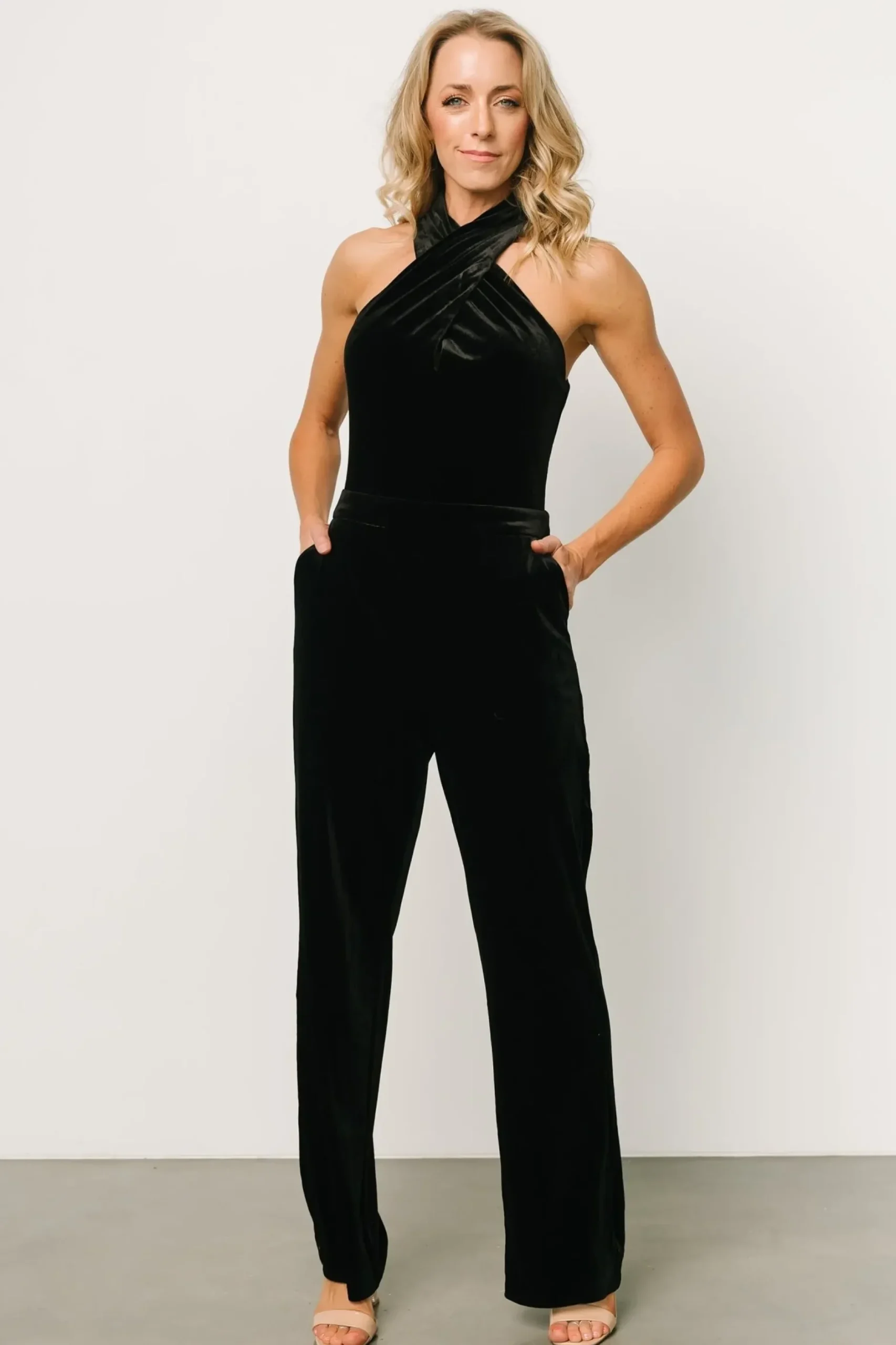 Baltic Born JUMPSUITS + ROMPERS|Cleopatra Velvet Jumpsuit | Black