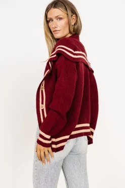 Baltic Born sweaters|WINTER ESSENTIALS|Corbett Knit Cardigan | Burgundy