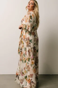 Baltic Born bump friendly|Corinth Maxi Dress | Jacquard Multi Floral