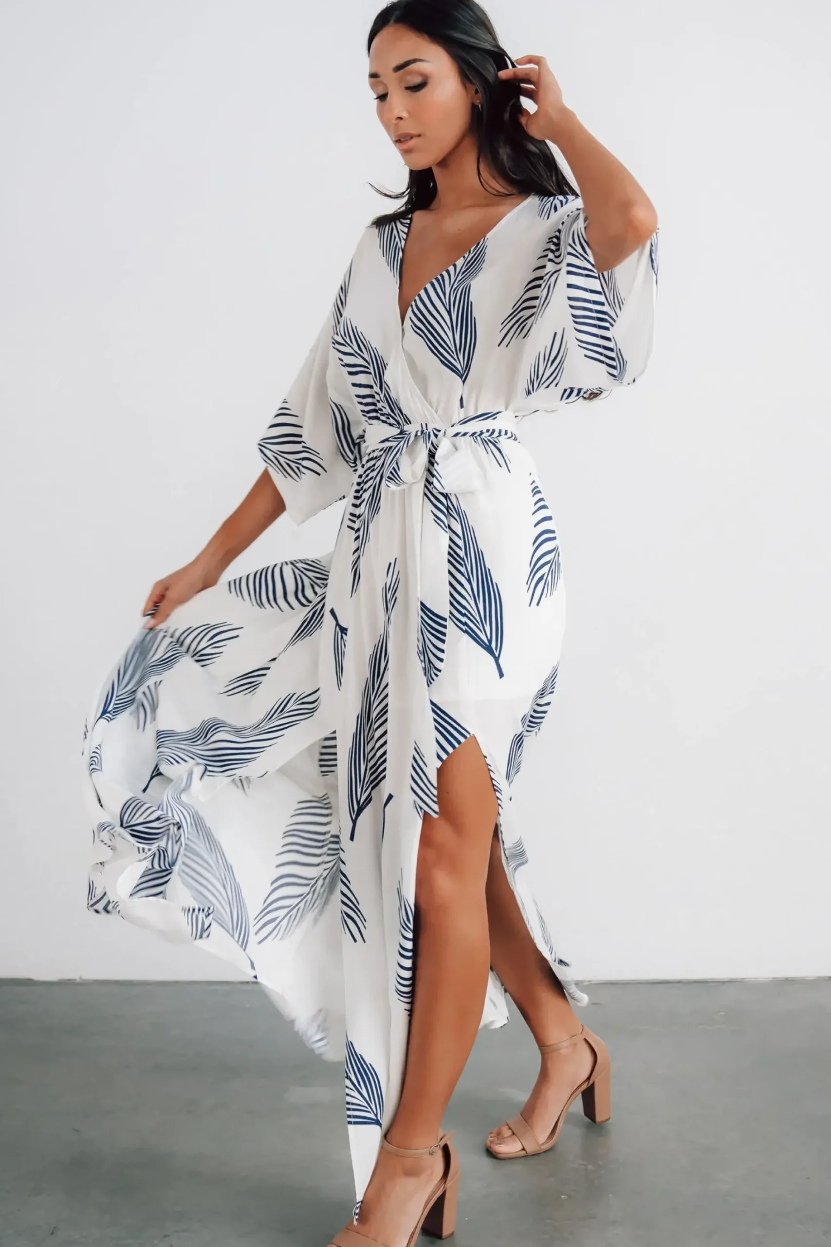 Baltic Born bump friendly|Corinth Maxi Dress | Navy Print