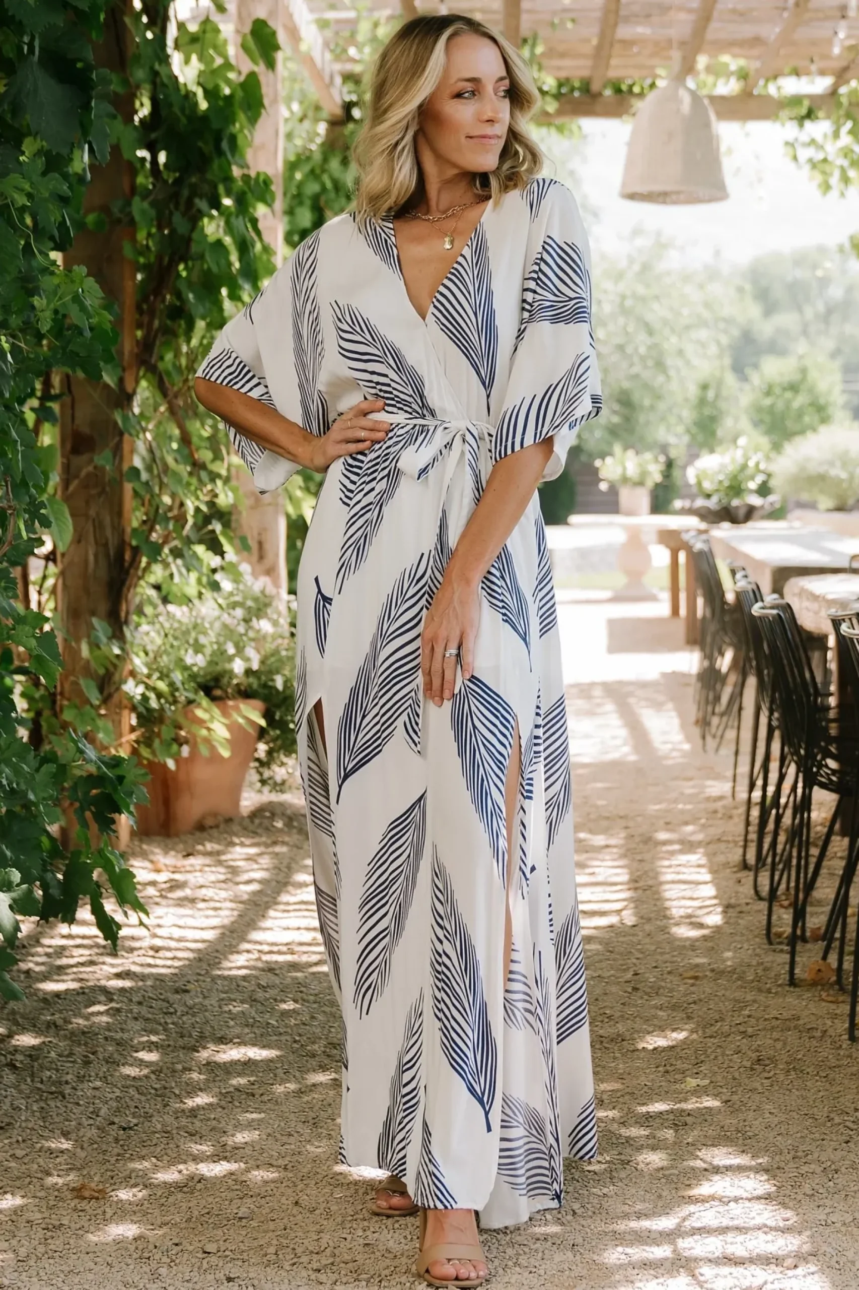 Baltic Born bump friendly|Corinth Maxi Dress | Navy Print