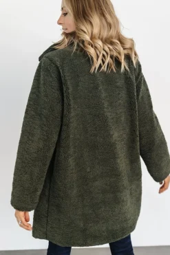Baltic Born outerwear|Damien Sherpa Coat | Dark Green