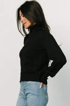 Baltic Born blouses + shirts|WINTER ESSENTIALS|Danica Turtleneck Knit Top | Black