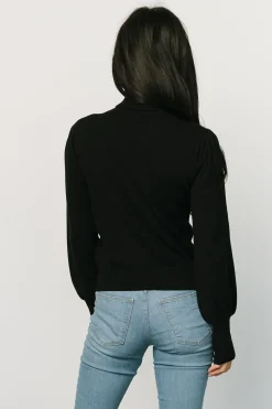 Baltic Born blouses + shirts|WINTER ESSENTIALS|Danica Turtleneck Knit Top | Black