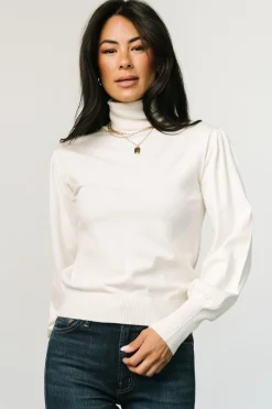 Baltic Born blouses + shirts|WINTER ESSENTIALS|Danica Turtleneck Knit Top | Ivory