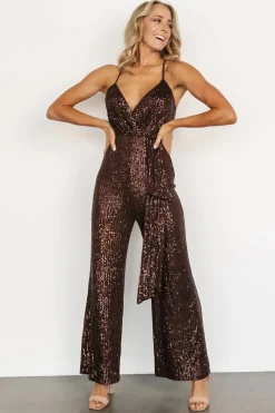 Baltic Born JUMPSUITS + ROMPERS|Darius Sequin Jumpsuit | Chocolate