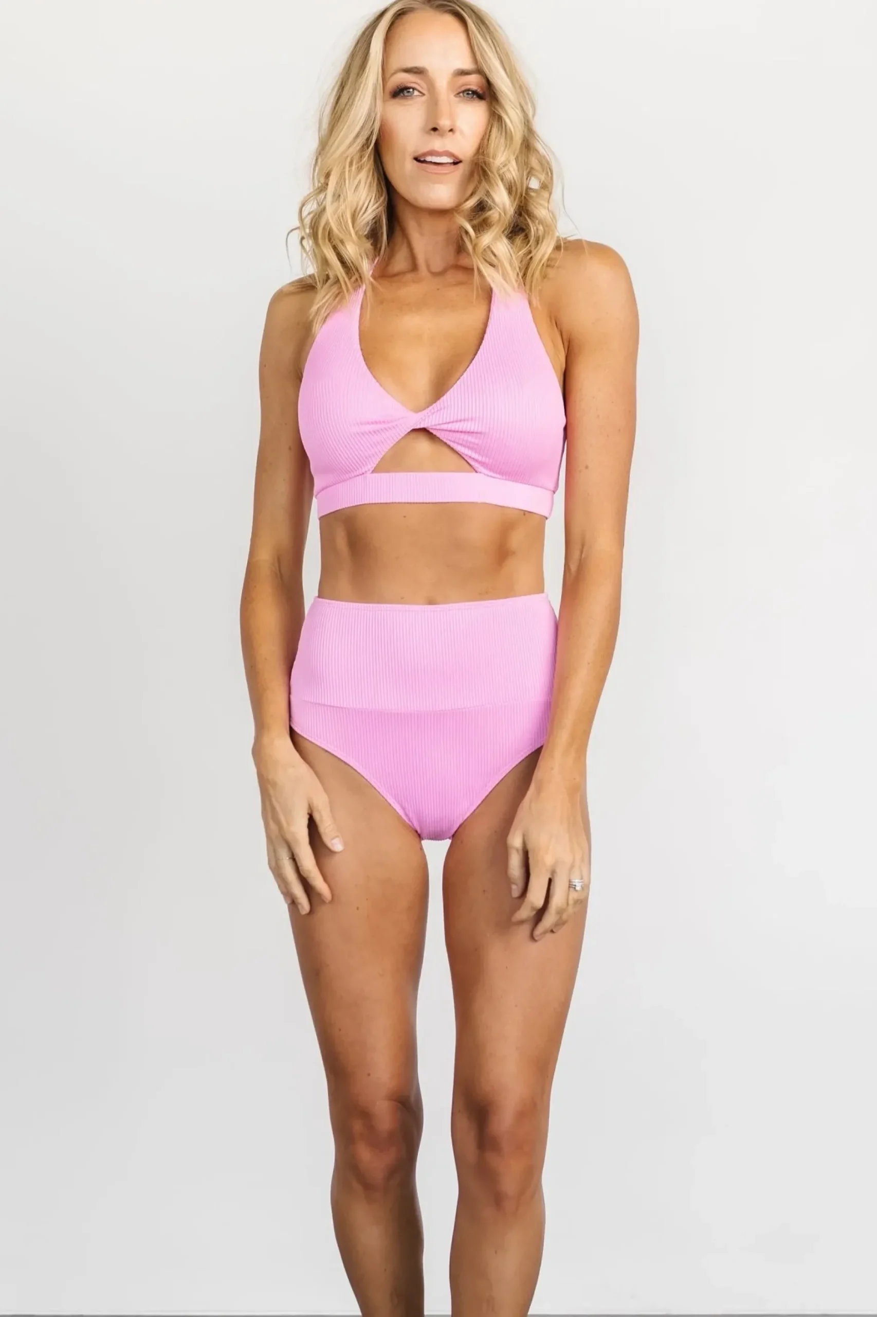 Baltic Born bikini|Del Mar Ribbed Bikini Top | Pink