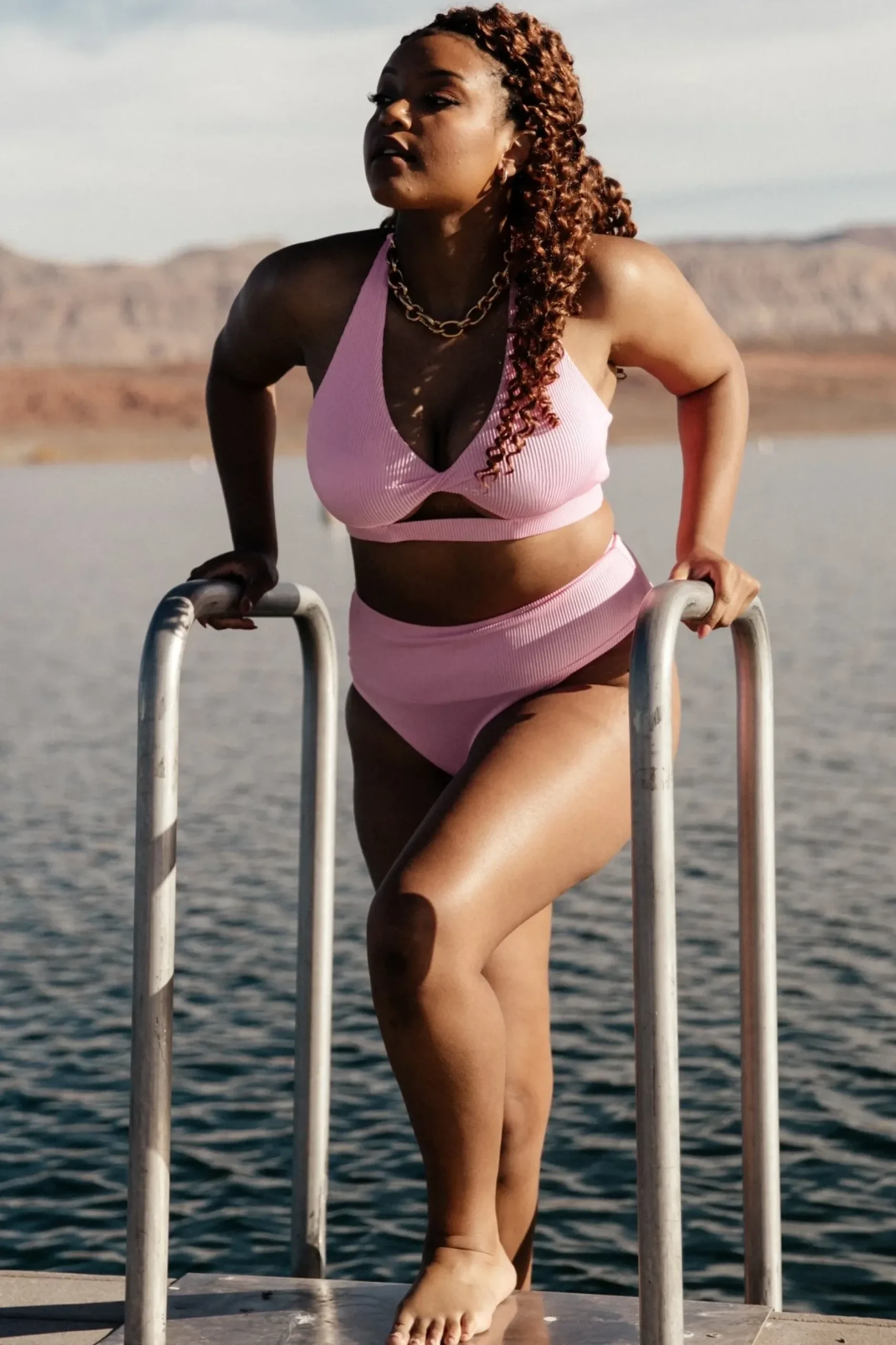 Baltic Born bikini|Del Mar Ribbed Bikini Top | Pink