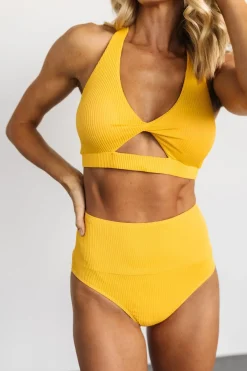 Baltic Born bikini|Del Mar Ribbed Bikini Top | Yellow