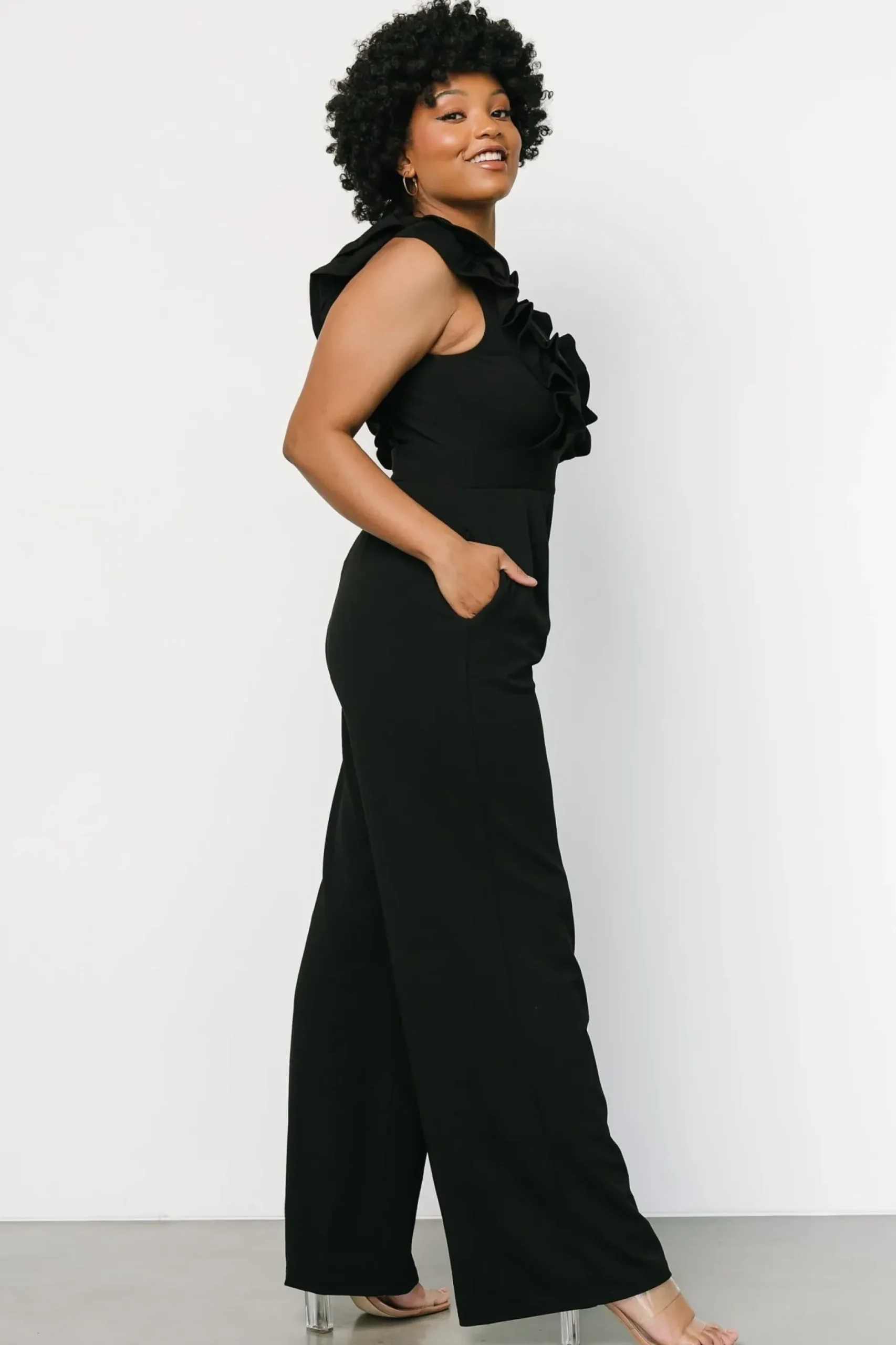 Baltic Born JUMPSUITS + ROMPERS|Descanso Ruffle Jumpsuit | Black