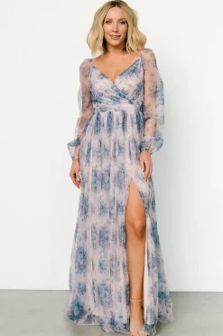 Baltic Born COMING SOON|Desiree Tulle Maxi Dress | Natural + Slate Floral