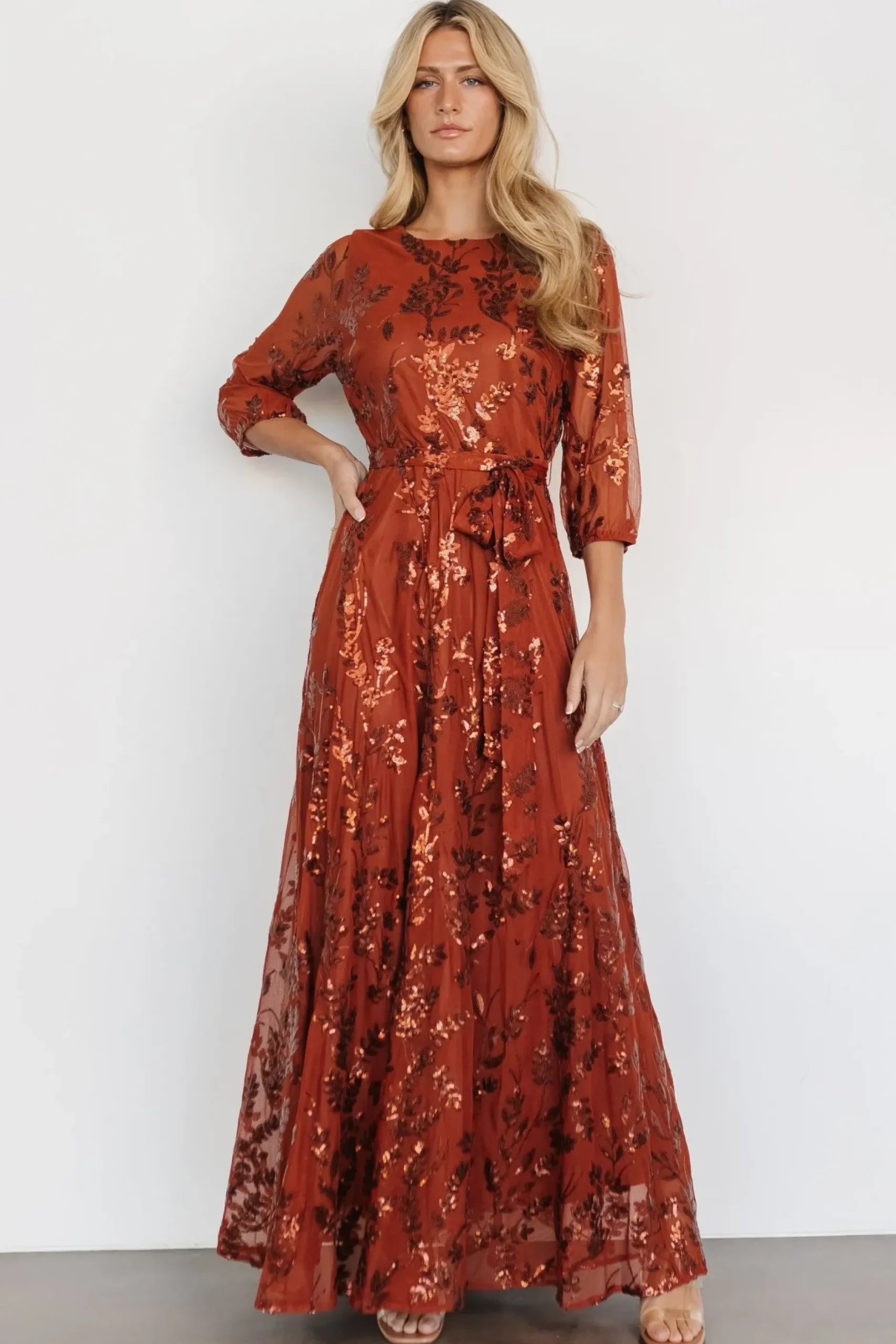 Baltic Born COMING SOON|Destiny Sequin Maxi Dress | Cinnamon