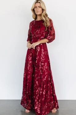 Baltic Born COMING SOON|Destiny Sequin Maxi Dress | Wine