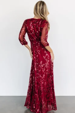 Baltic Born COMING SOON|Destiny Sequin Maxi Dress | Wine