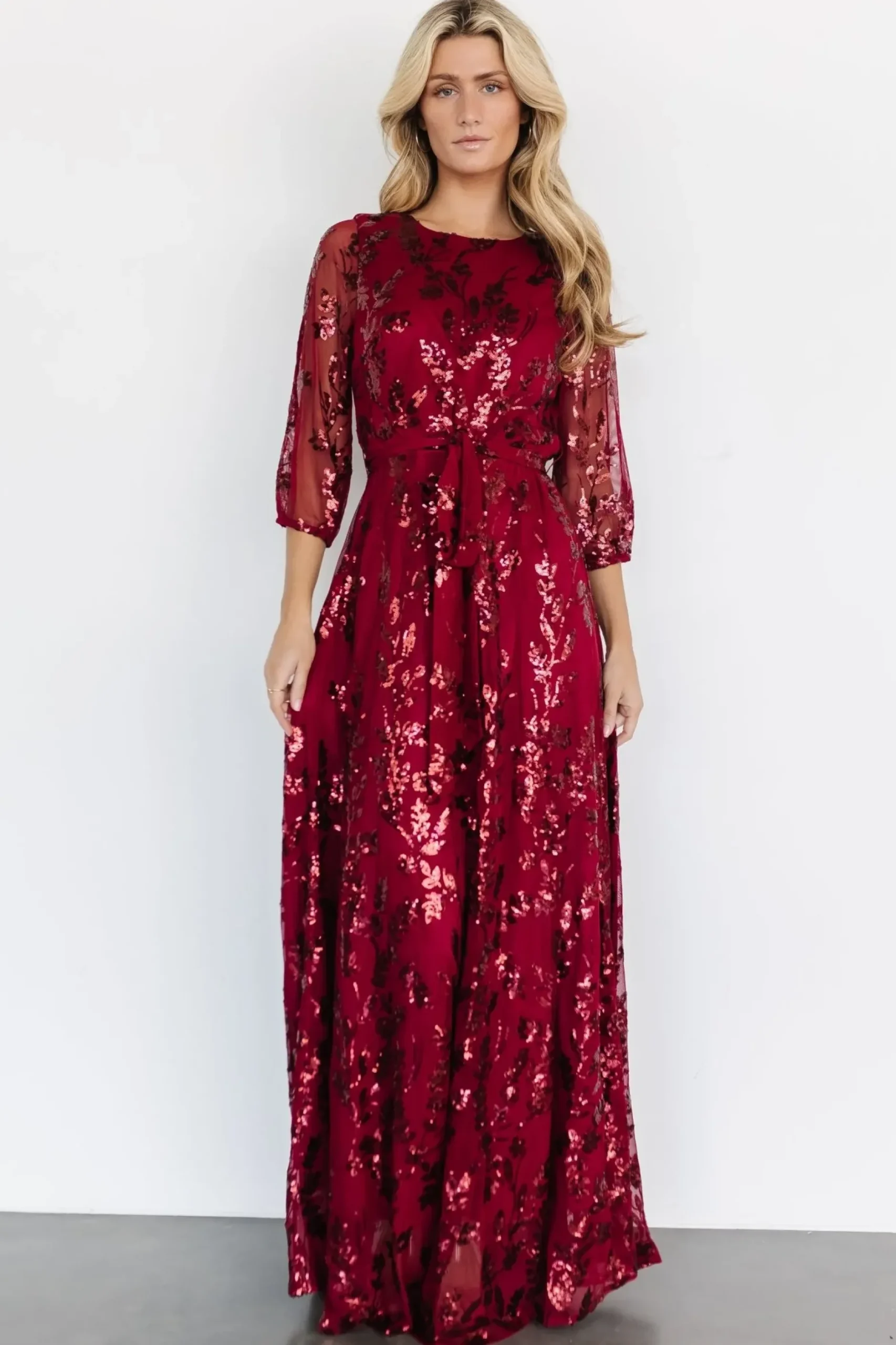 Baltic Born COMING SOON|Destiny Sequin Maxi Dress | Wine
