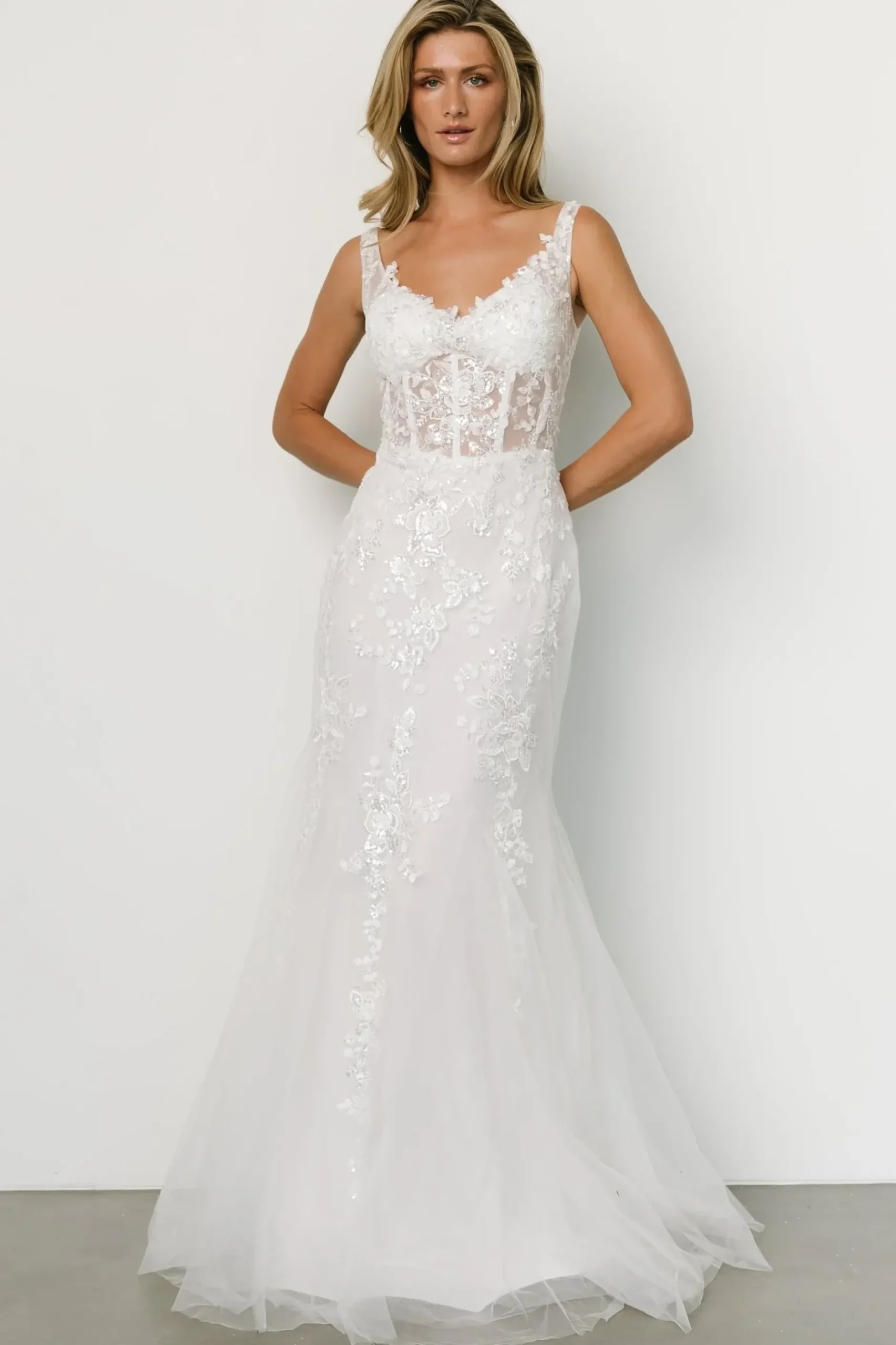 Baltic Born embellished + sequined|Devotion Bridal Gown | White