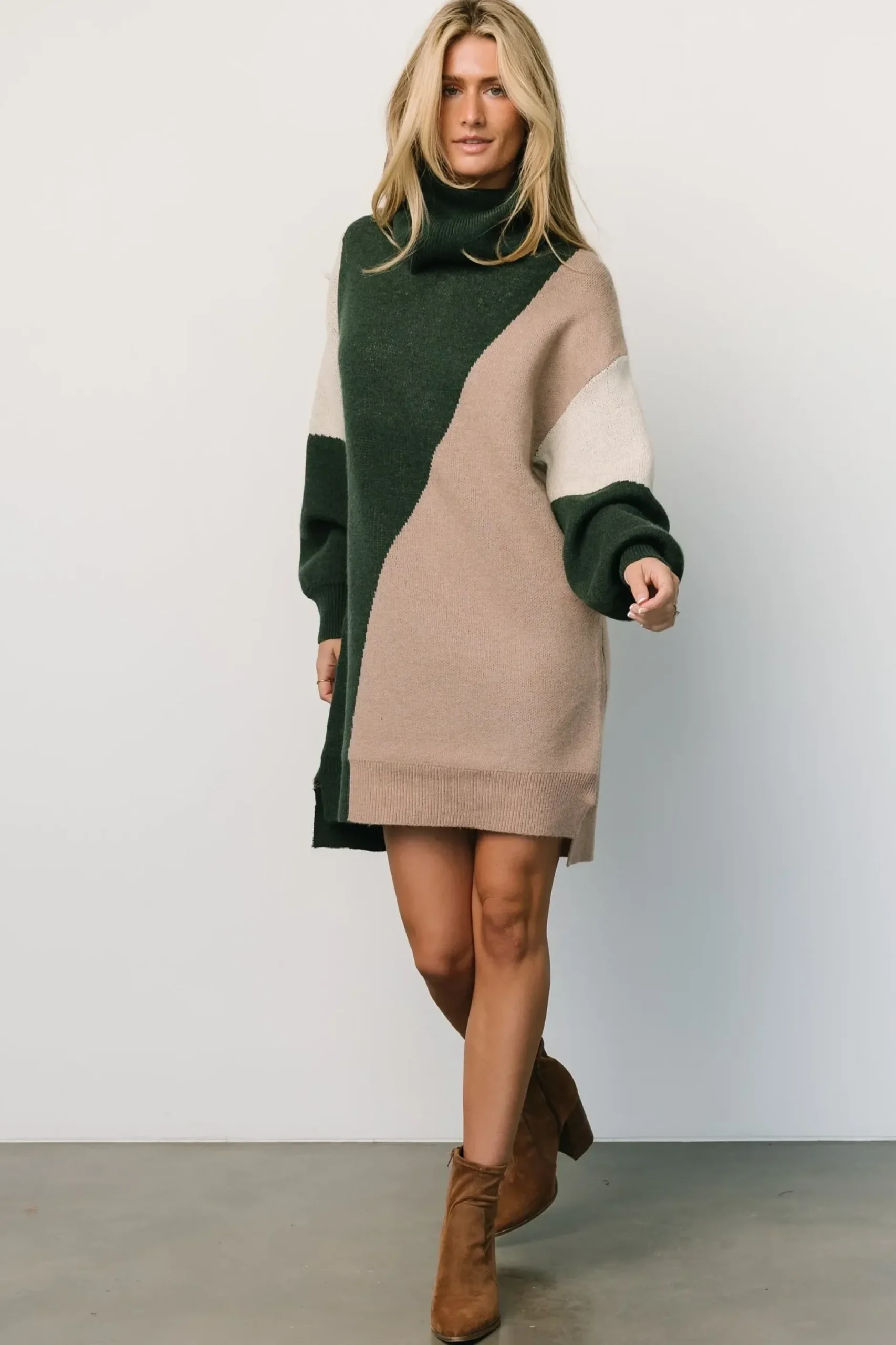 Baltic Born short dresses|TOPS|Diego Sweater Dress | Hunter Green Multi