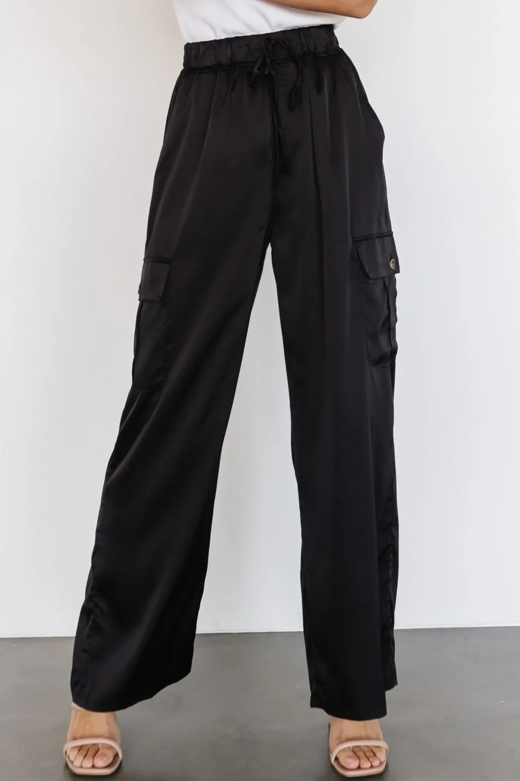 Baltic Born pants|Drey Satin Pants | Black