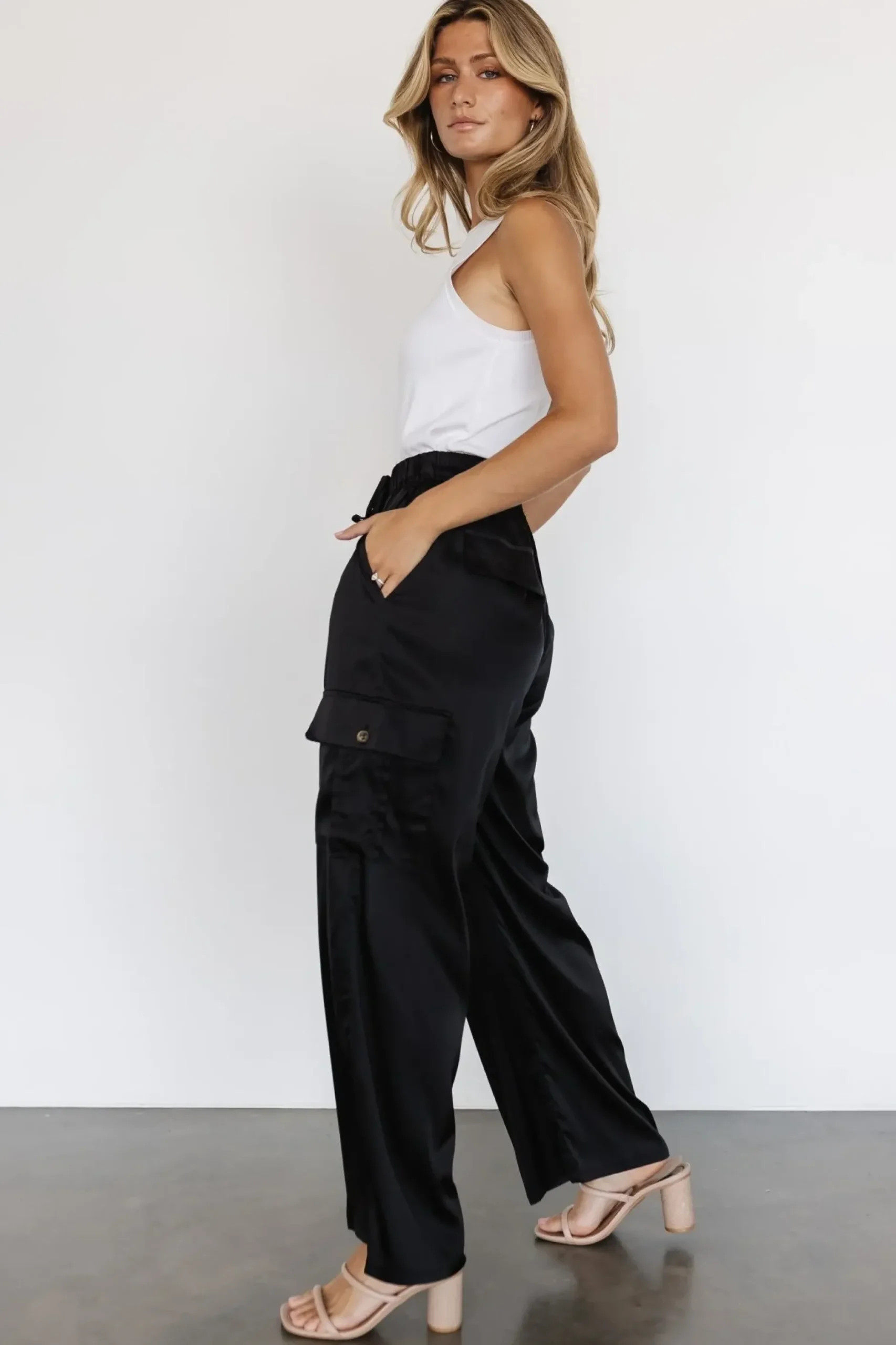 Baltic Born pants|Drey Satin Pants | Black