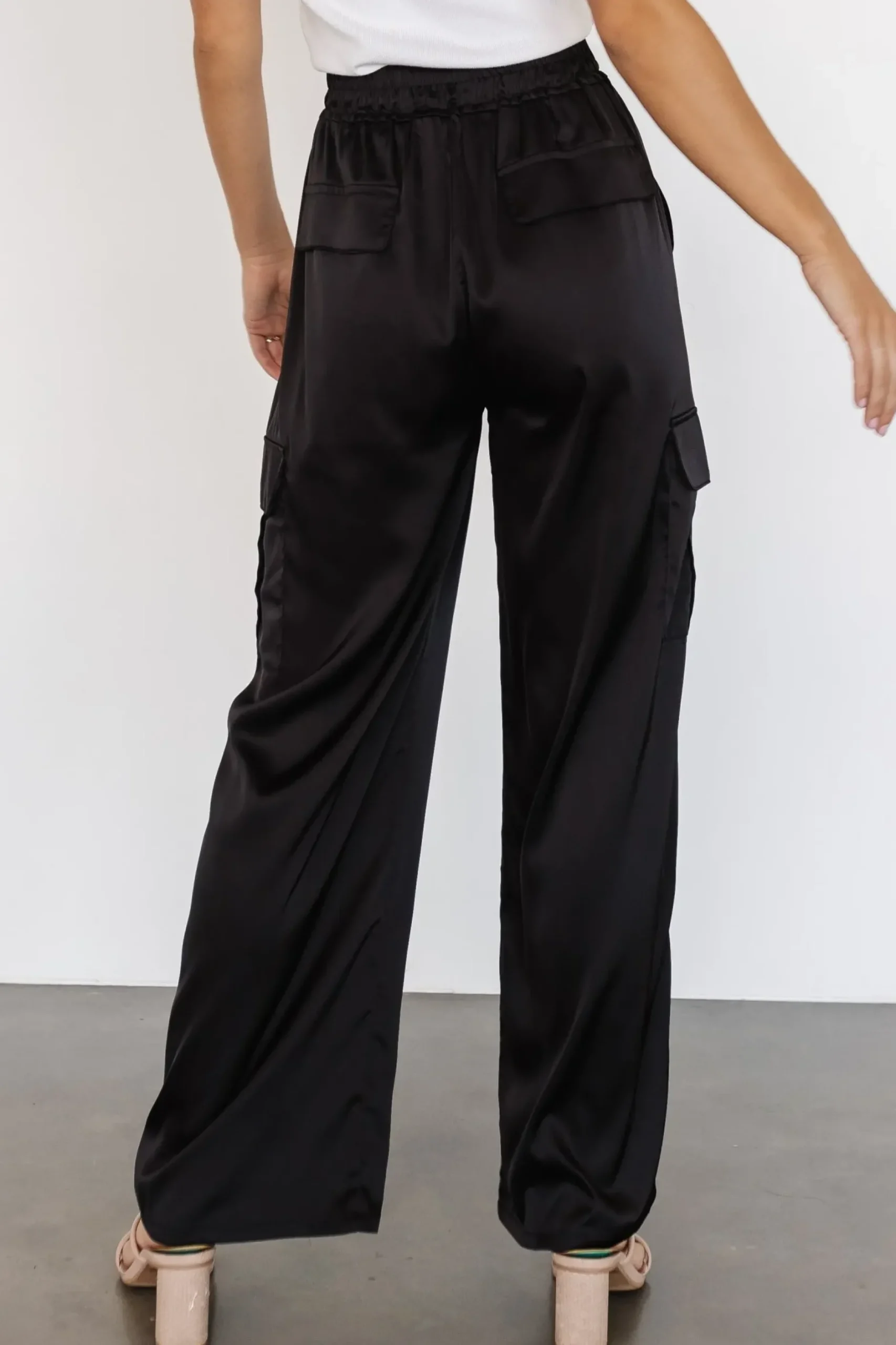 Baltic Born pants|Drey Satin Pants | Black