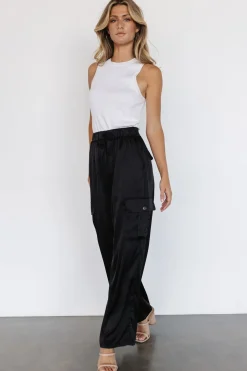 Baltic Born pants|Drey Satin Pants | Black