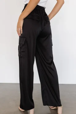 Baltic Born pants|Drey Satin Pants | Black