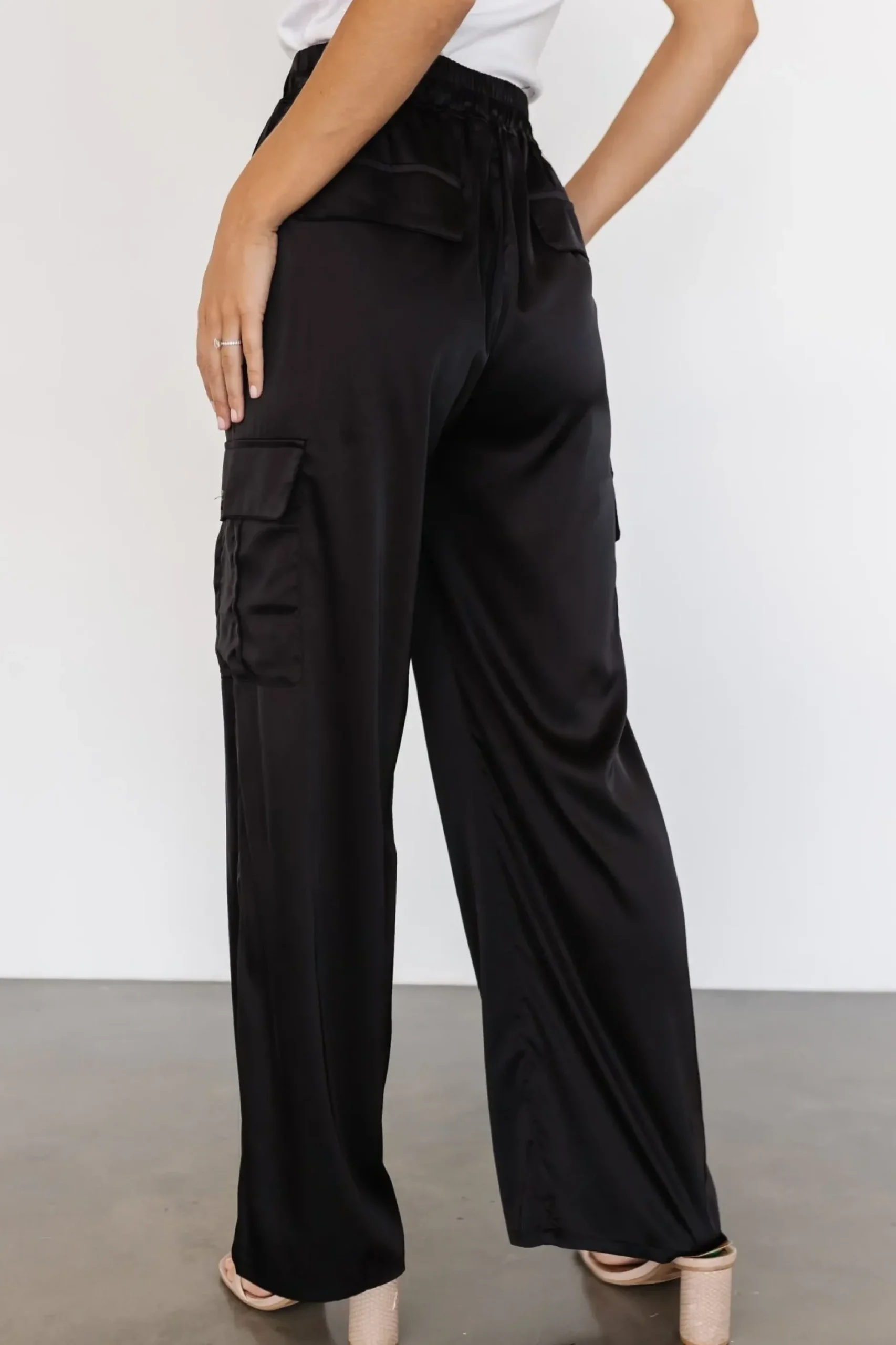 Baltic Born pants|Drey Satin Pants | Black