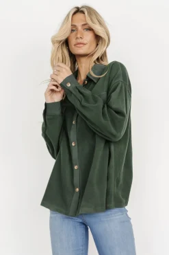 Baltic Born outerwear|Duke Button Up Top | Forest Green