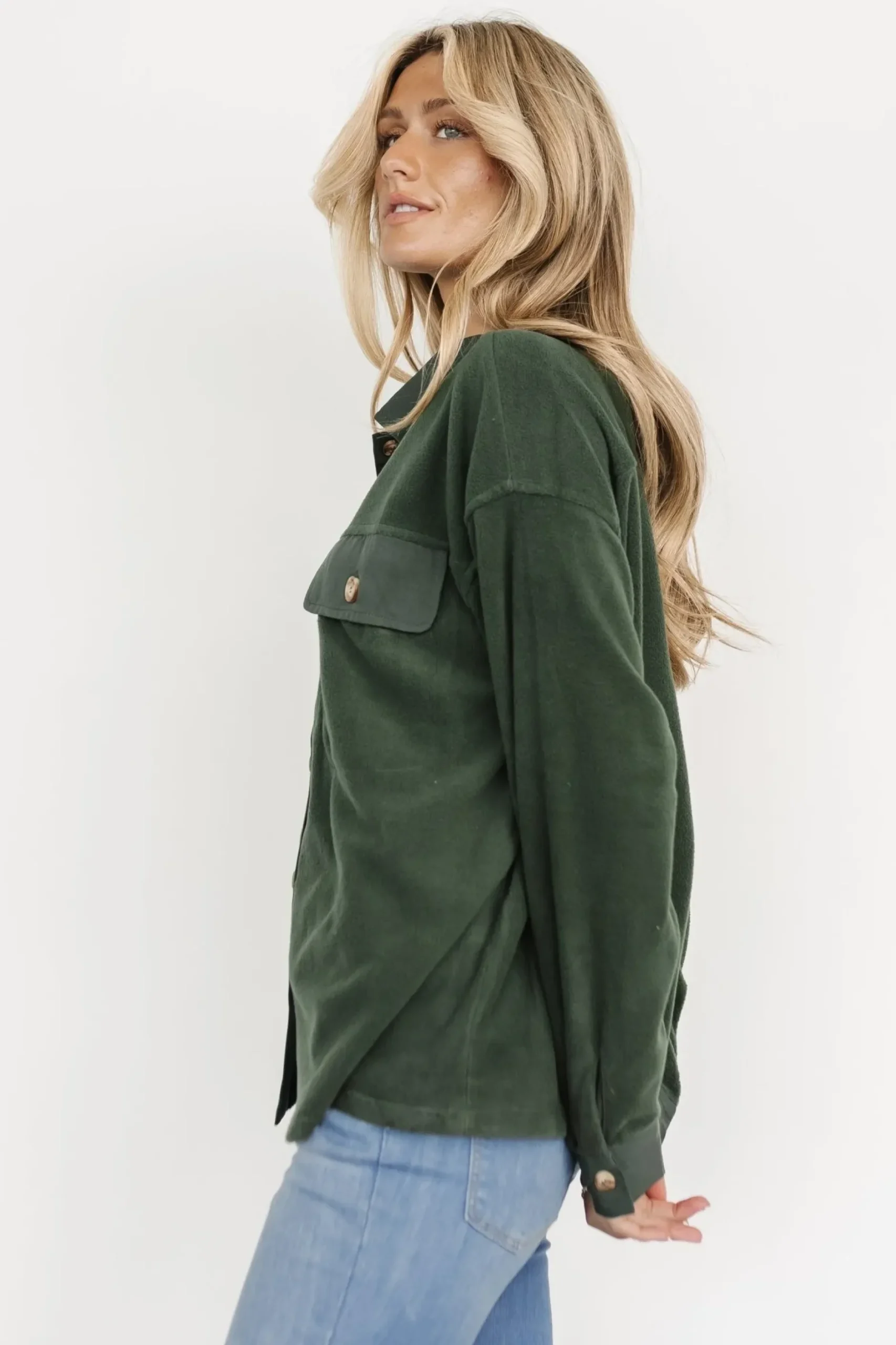 Baltic Born outerwear|Duke Button Up Top | Forest Green