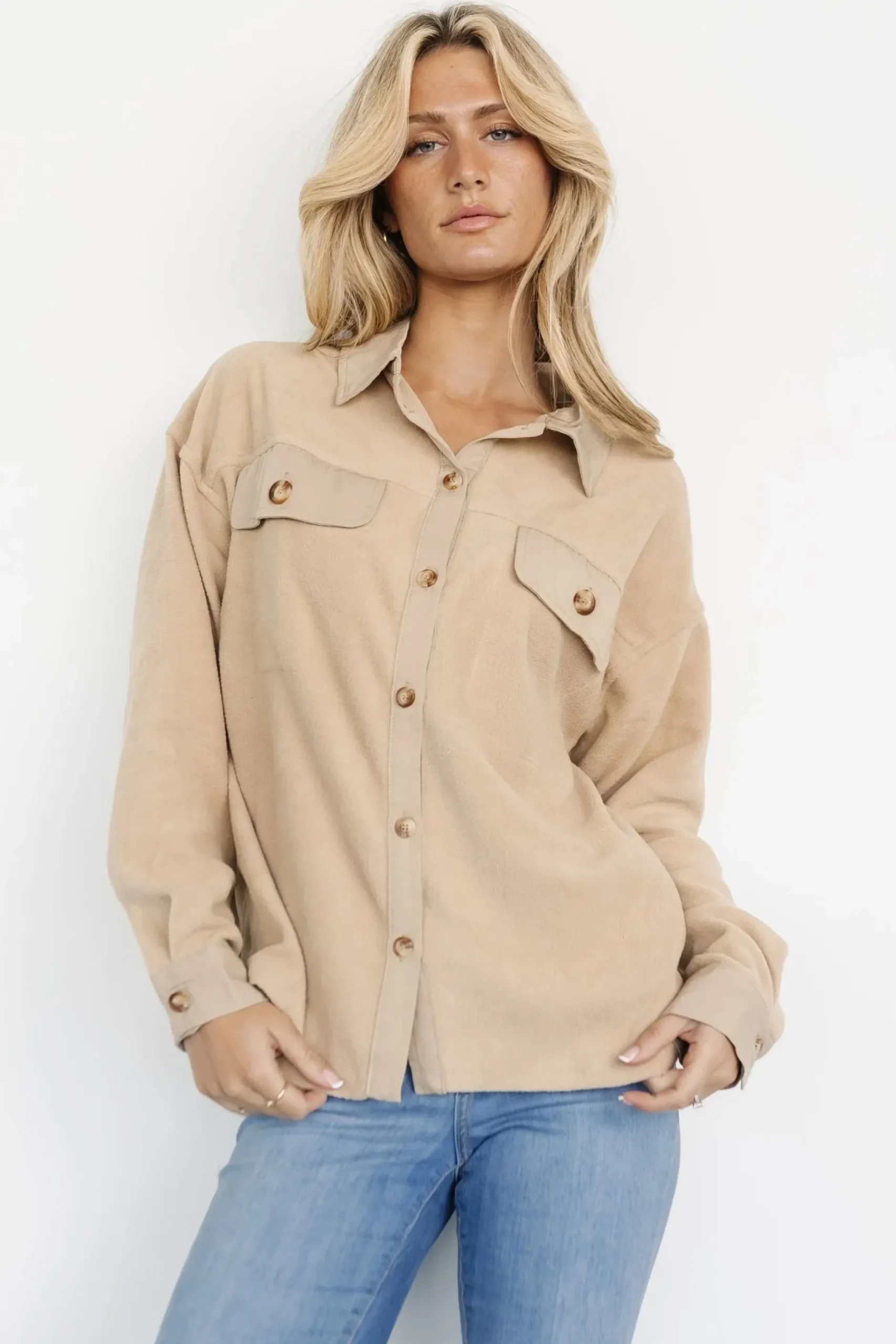 Baltic Born outerwear|Duke Button Up Top | Forest Green