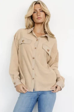 Baltic Born outerwear|Duke Button Up Top | Taupe