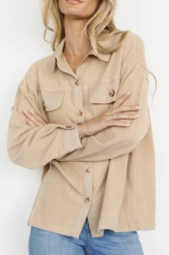 Baltic Born outerwear|Duke Button Up Top | Taupe