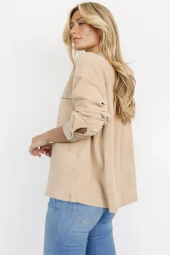 Baltic Born outerwear|Duke Button Up Top | Taupe