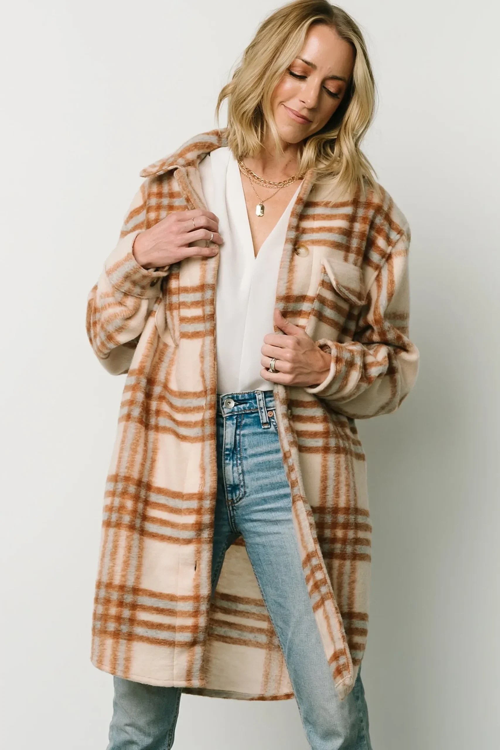 Baltic Born outerwear|WINTER ESSENTIALS|Durango Plaid Shacket | Oatmeal + Mocha