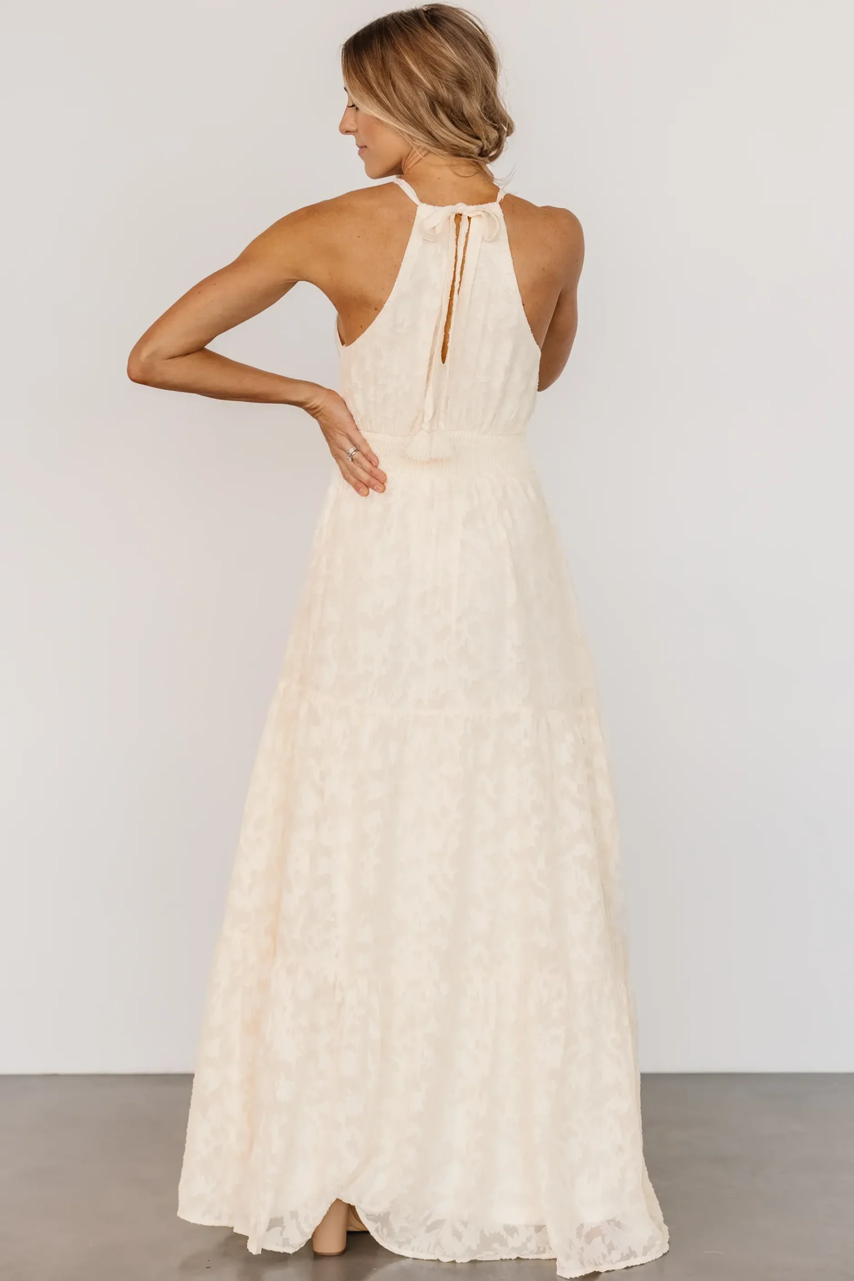 Baltic Born COMING SOON|Eilish Embossed Maxi Dress | Cream