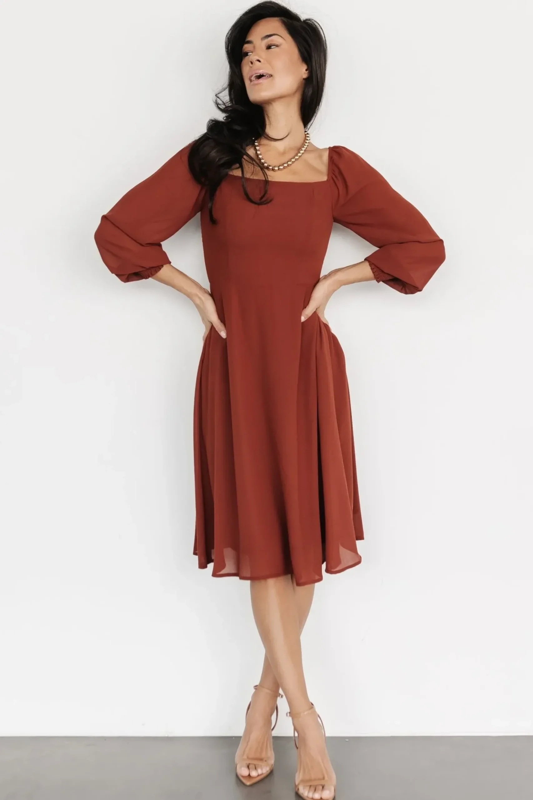 Baltic Born short dresses|WEDDING SUITE|Elise Short Dress | Cinnamon